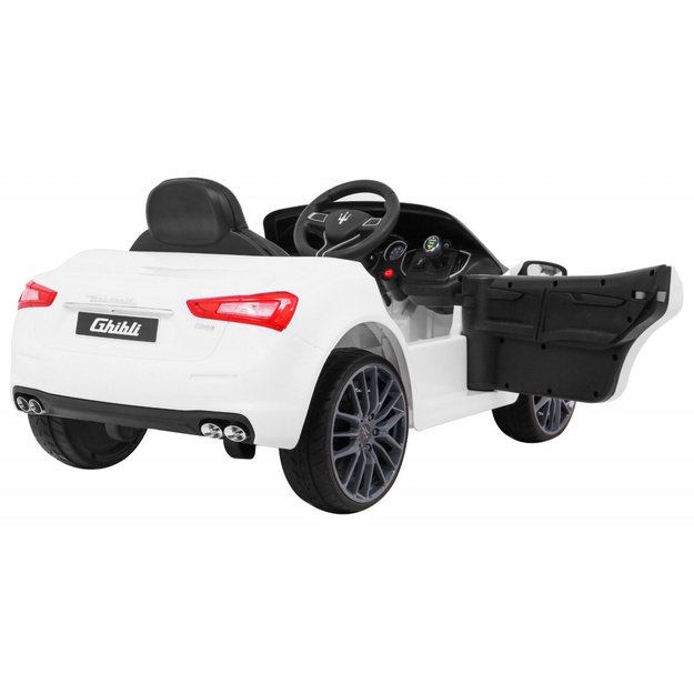 Vienvietis elektromobilis vaikams Maserati Ghibli, baltas