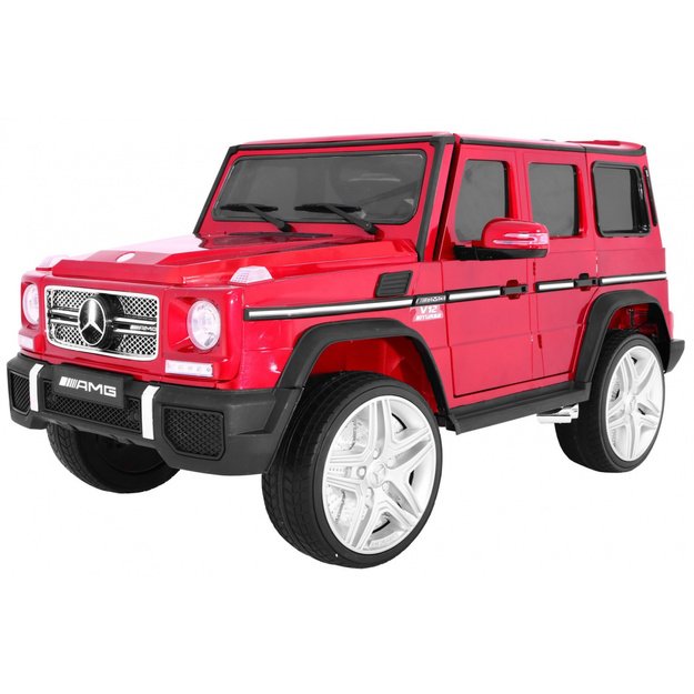Vienvietis elektrinis džipas vaikams Mercedes Benz G65, raudonas
