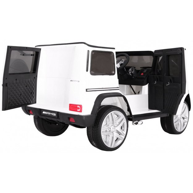 Vienvietis elektrinis džipas vaikams Mercedes Benz G65, baltas