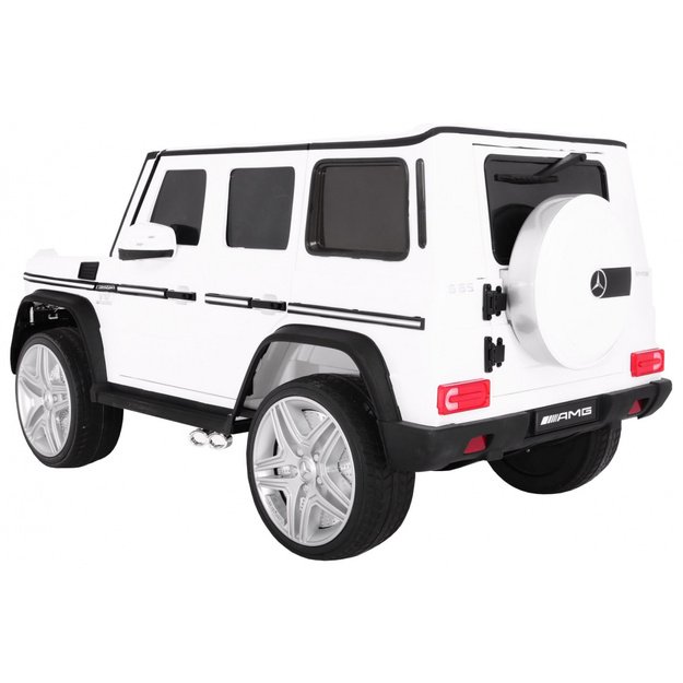 Vienvietis elektrinis džipas vaikams Mercedes Benz G65, baltas