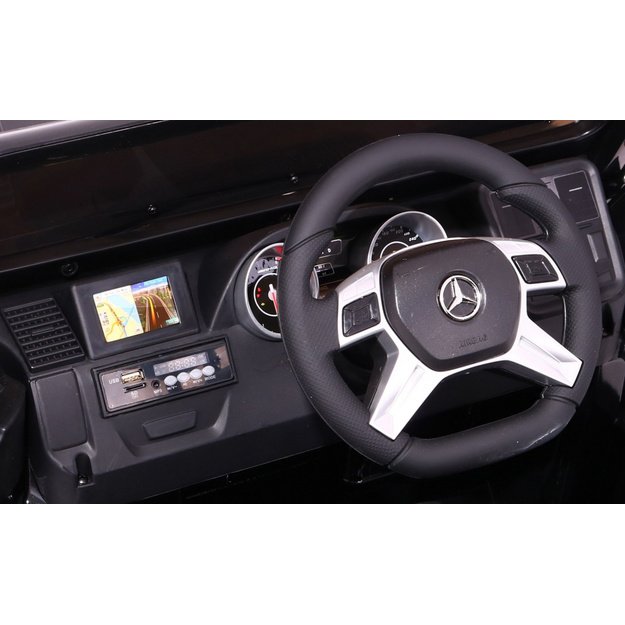 Vienvietis elektrinis džipas vaikams Mercedes Benz G65, baltas