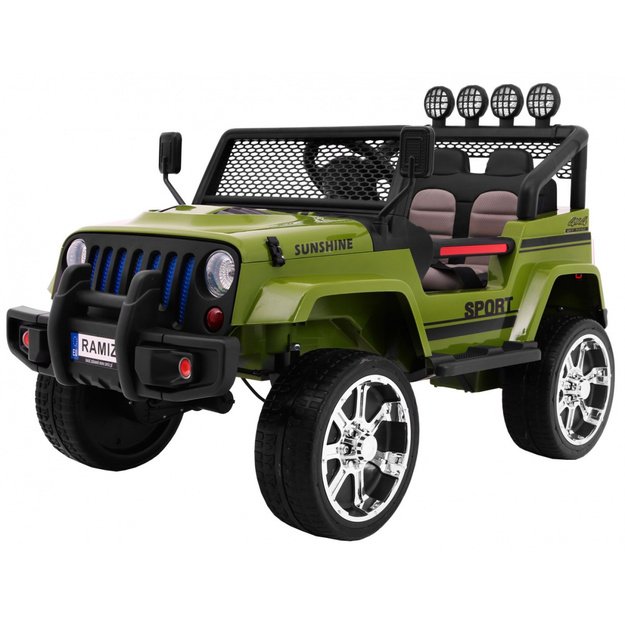 Vienvietis elektrinis džipas vaikams Raptor Drifter 4x4, žalias