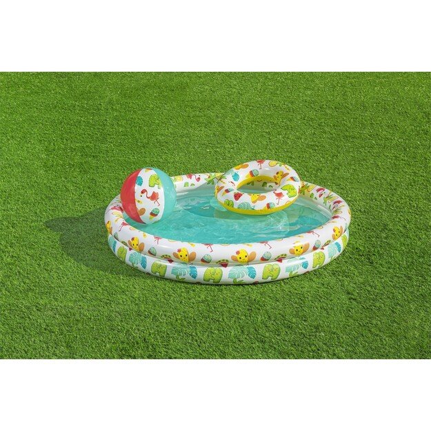 Pripučiamas baseinas vaikams su kamuoliu ir ratu 122x20cm Bestway