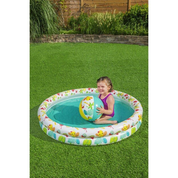Pripučiamas baseinas vaikams su kamuoliu ir ratu 122x20cm Bestway