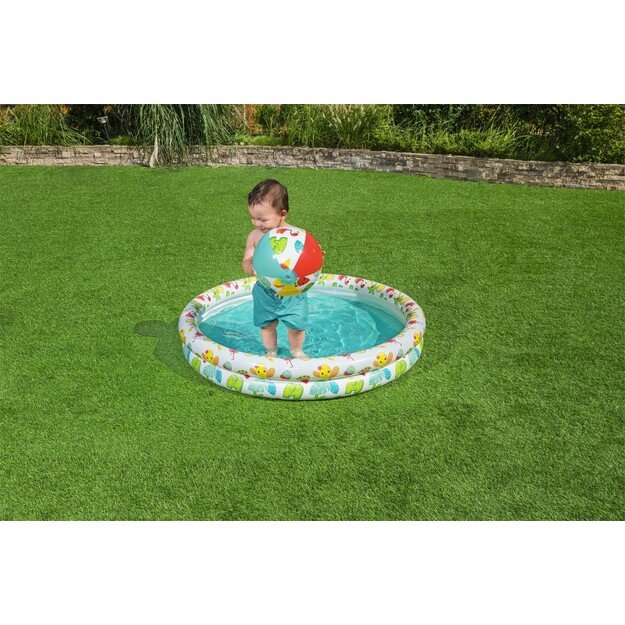 Pripučiamas baseinas vaikams su kamuoliu ir ratu 122x20cm Bestway