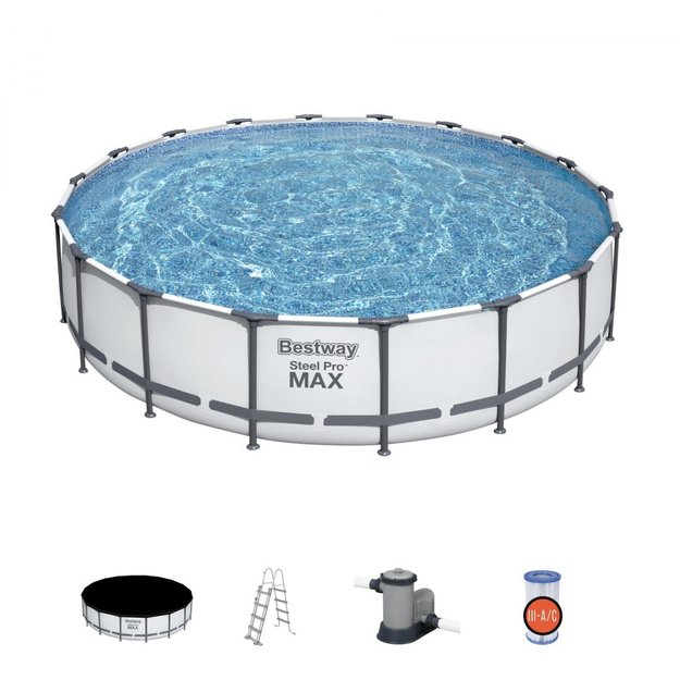 Plieninis karkasinis sodo baseino Pro MAX rinkinys 549x122cm, Bestway