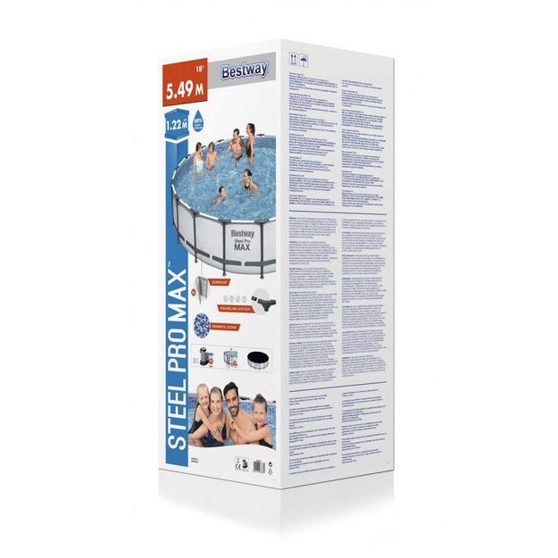 Plieninis karkasinis sodo baseino Pro MAX rinkinys 549x122cm, Bestway