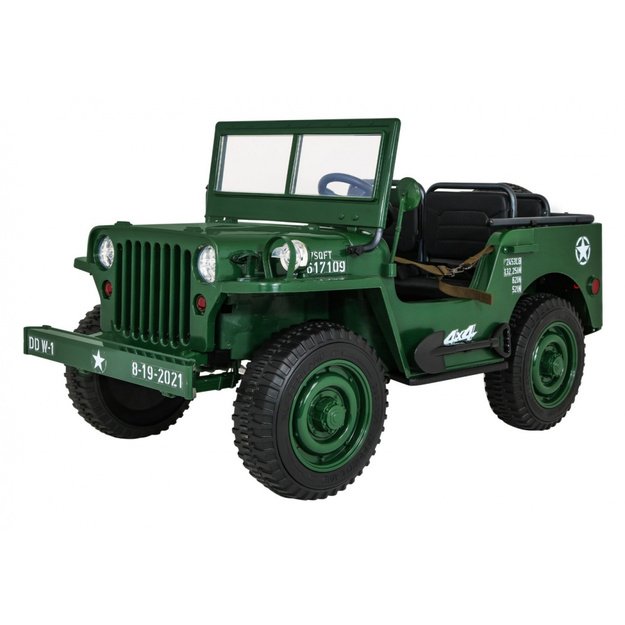 Dvivietis elektromobilis vaikams JEEP 4x4 Willy JH101, žalias