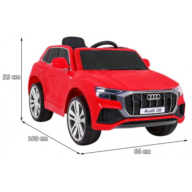 Vienvietis elektrinis džipas vaikams Audi Q8 LIFT, raudonas