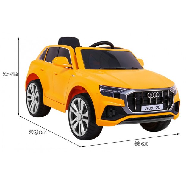 Vienvietis elektrinis džipas vaikams Audi Q8 LIFT, geltonas