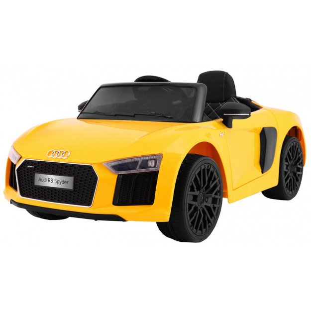 Vienvietis elektromobilis vaikams AUDI R8 Spyder RS, geltonas