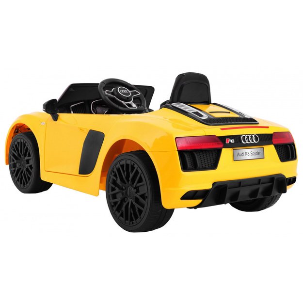 Vienvietis elektromobilis vaikams AUDI R8 Spyder RS, geltonas