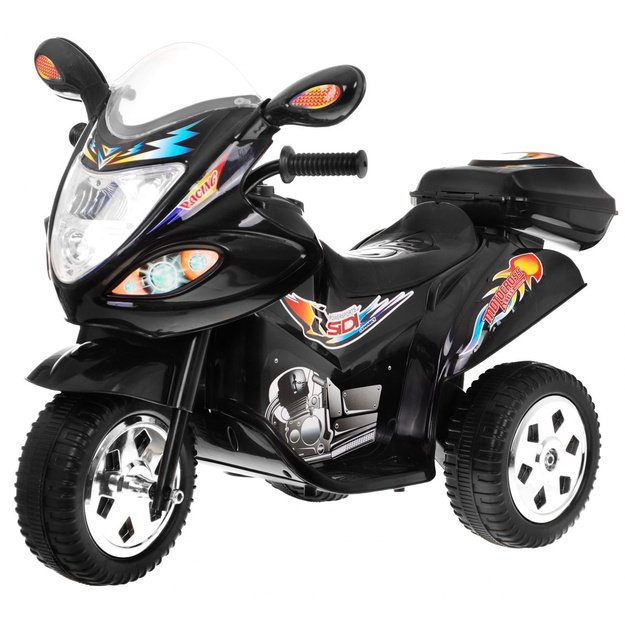 Vaikiškas elektrinis motociklas BJX-088 su trimis ratais, juodas