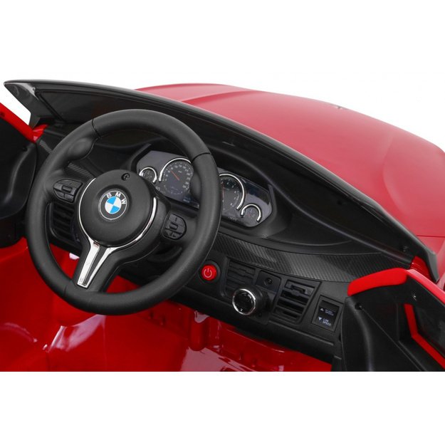Vienvietis elektrinis džipas vaikams BMW X6M, raudonas lakuotas
