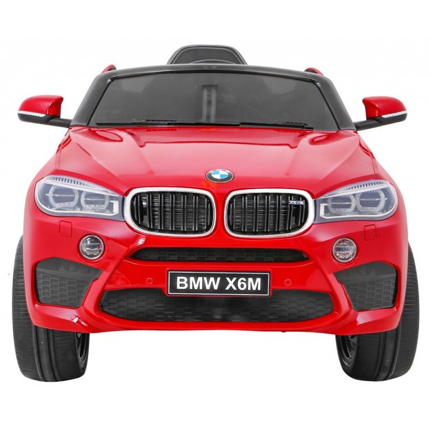 Vienvietis elektrinis džipas vaikams BMW X6M, raudonas lakuotas