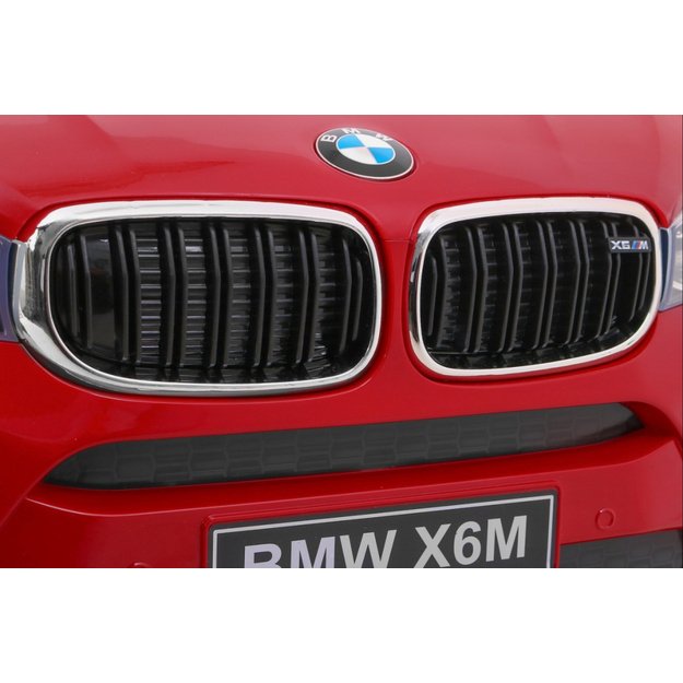 Vienvietis elektrinis džipas vaikams BMW X6M, raudonas lakuotas