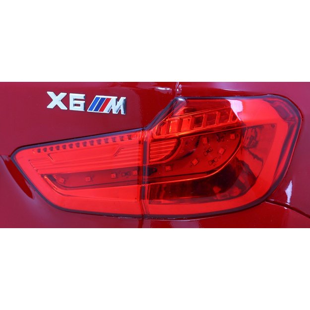 Vienvietis elektrinis džipas vaikams BMW X6M, raudonas lakuotas