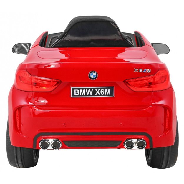 Vienvietis elektrinis džipas vaikams BMW X6M, raudonas lakuotas