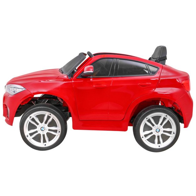 Vienvietis elektrinis džipas vaikams BMW X6M, raudonas lakuotas