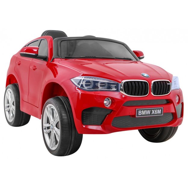 Vienvietis elektrinis džipas vaikams BMW X6M, raudonas lakuotas