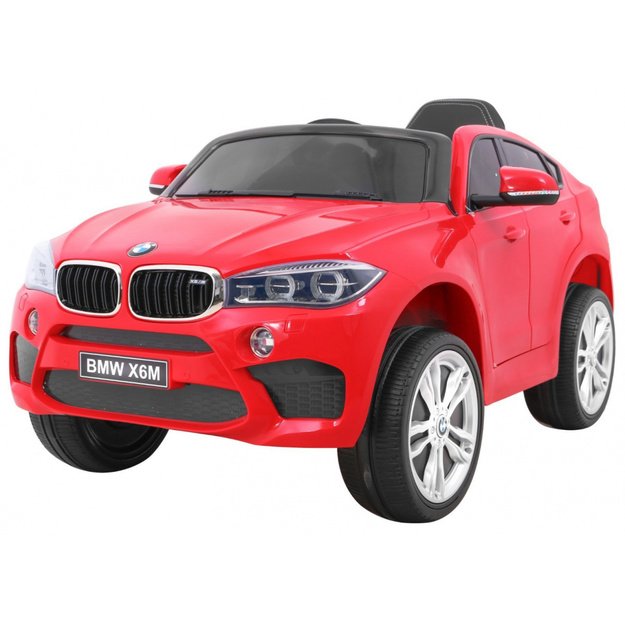 Vienvietis elektrinis džipas vaikams BMW X6M, raudonas
