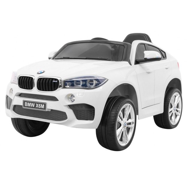 Vienvietis elektrinis džipas vaikams BMW X6M, baltas