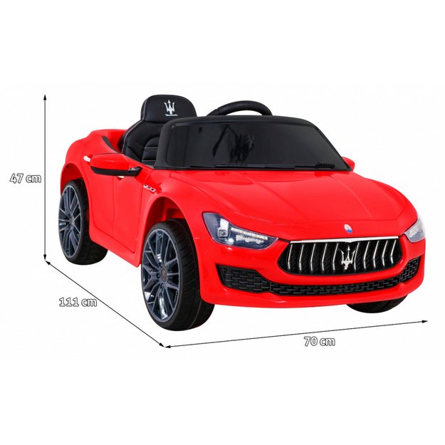 Vienvietis elektromobilis vaikams Maserati Ghibli, raudonas