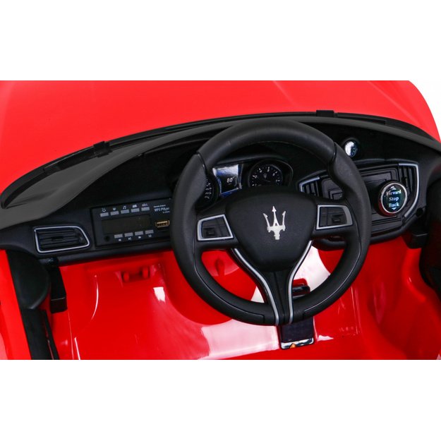 Vienvietis elektromobilis vaikams Maserati Ghibli, raudonas