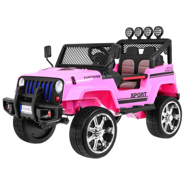 Vienvietis elektrinis džipas vaikams Raptor Drifter 4x4, rožinis