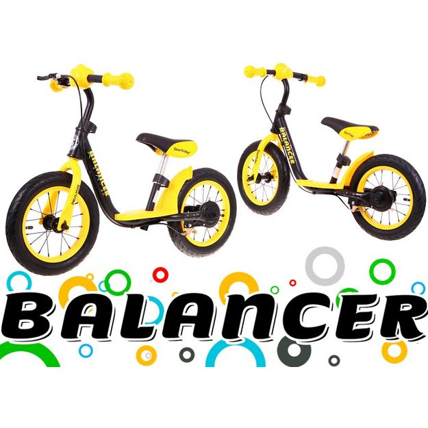 Vaikiškas balansinis dviratis „SporTrike Balancer“, geltonas