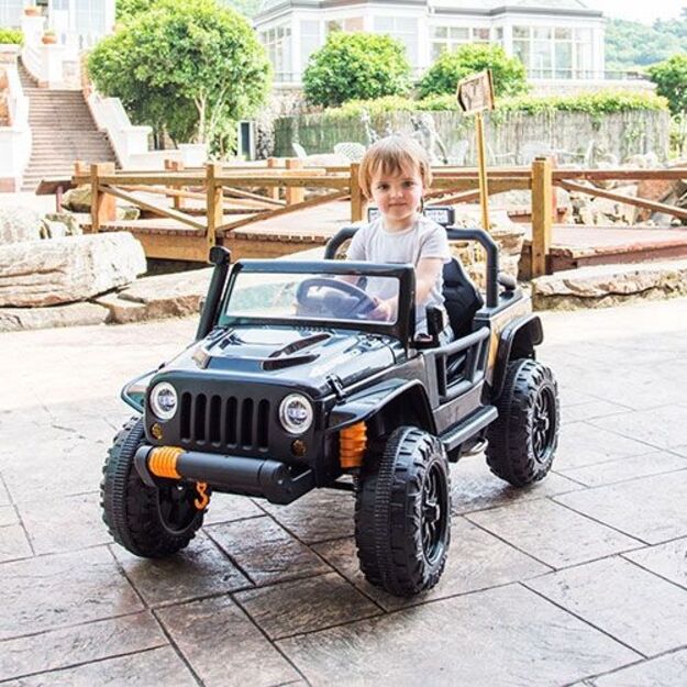Vienvietis elektromobilis vaikams Jeep Extreme iki 100 kg XB-1118, juodas